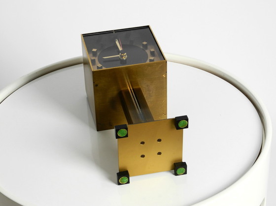 Image 1 of Very Rare Fancy 1960S Brass Table Clock By Atlanta Electric