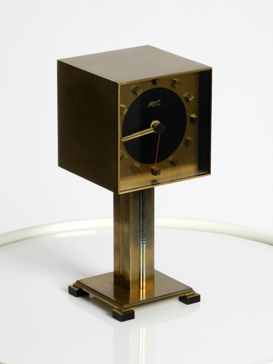 Image 1 of Very Rare Fancy 1960S Brass Table Clock By Atlanta Electric