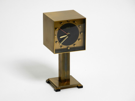 Image 1 of Very Rare Fancy 1960S Brass Table Clock By Atlanta Electric