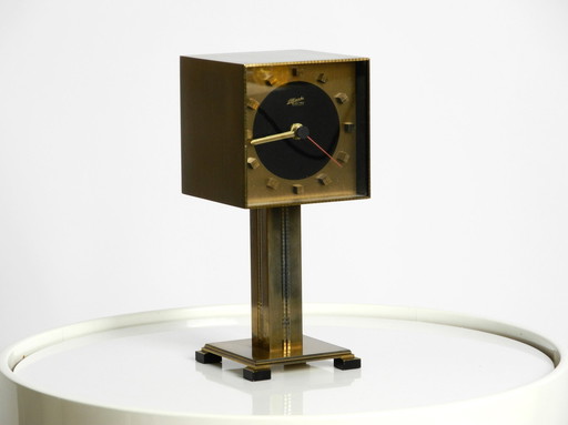 Very Rare Fancy 1960S Brass Table Clock By Atlanta Electric