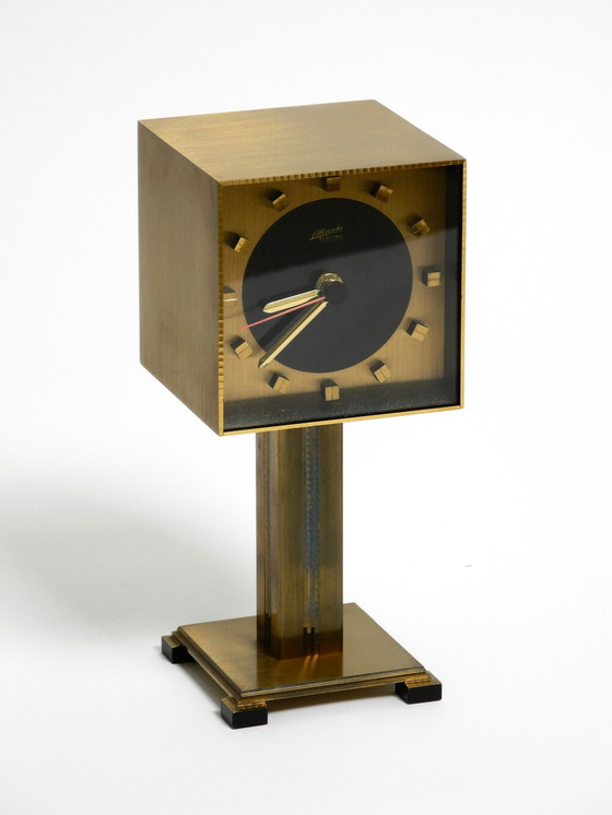 Image 1 of Very Rare Fancy 1960S Brass Table Clock By Atlanta Electric