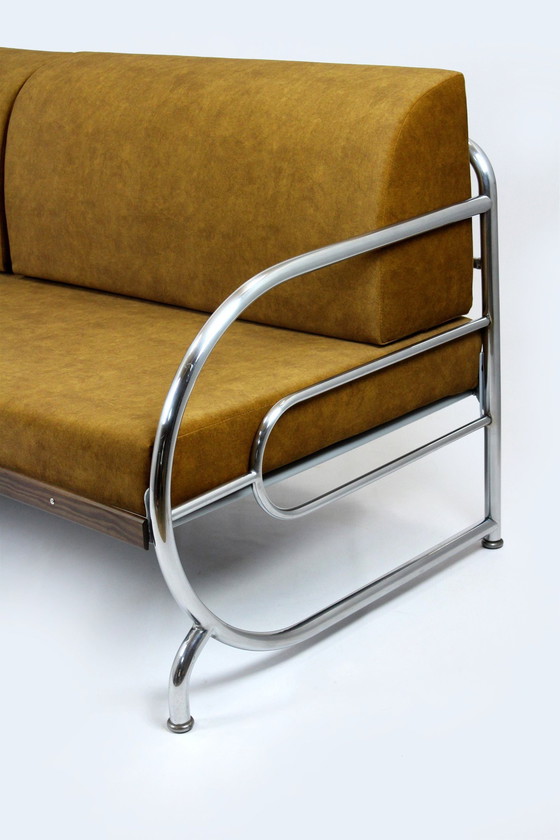 Image 1 of Hynek Gottwald Tubular Chrome & Steel Sofa