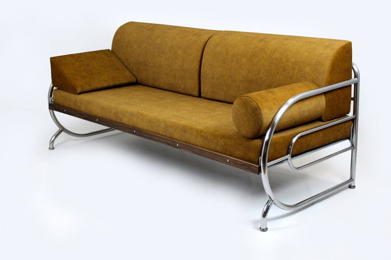 Image 1 of Hynek Gottwald Tubular Chrome & Steel Sofa