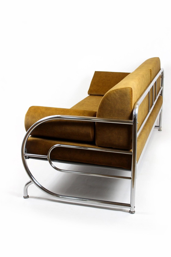 Image 1 of Hynek Gottwald Tubular Chrome & Steel Sofa