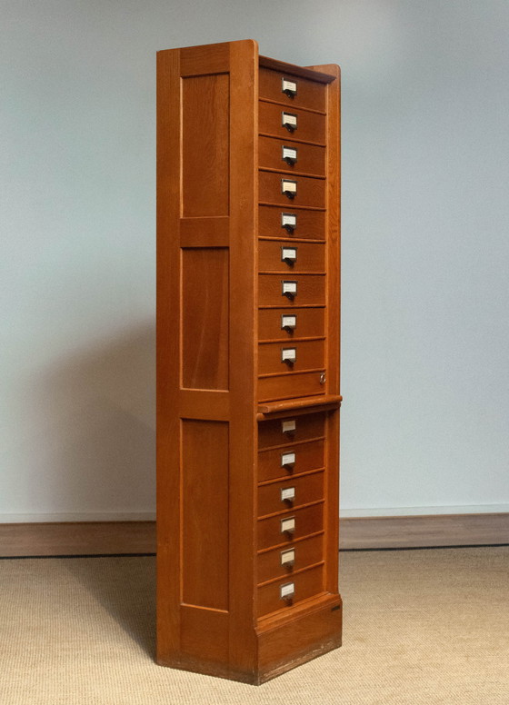 Image 1 of Vintage Oak Drawers/Archive Cabinet