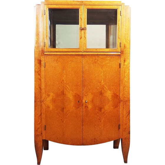 Image 1 of Vintage art deco burr wood display case by André Arbus, France 1930