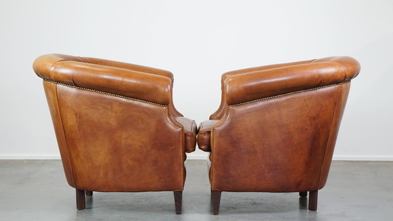 Image 1 of 2 X Sheep leather club chair