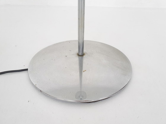 Image 1 of Opaline glass and chrome floor lamp by Goffredo Reggiani, Italy 1960's