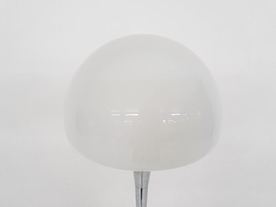 Image 1 of Opaline glass and chrome floor lamp by Goffredo Reggiani, Italy 1960's