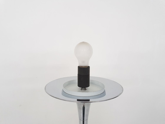 Image 1 of Opaline glass and chrome floor lamp by Goffredo Reggiani, Italy 1960's