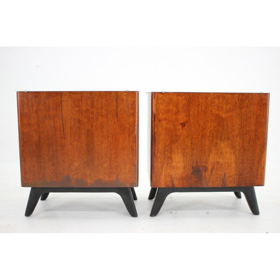 Image 1 of Pair of vintage mahogany night stands by Jindrich Halabala, Czechoslovakia 1950s