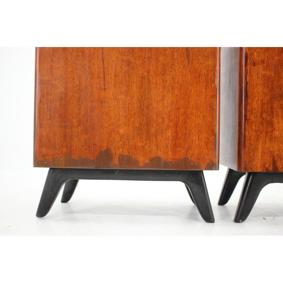 Image 1 of Pair of vintage mahogany night stands by Jindrich Halabala, Czechoslovakia 1950s