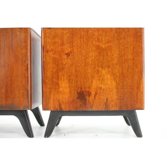 Image 1 of Pair of vintage mahogany night stands by Jindrich Halabala, Czechoslovakia 1950s