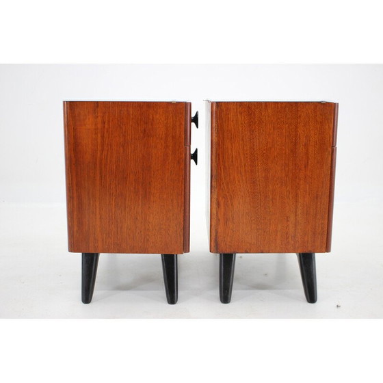 Image 1 of Pair of vintage mahogany night stands by Jindrich Halabala, Czechoslovakia 1950s