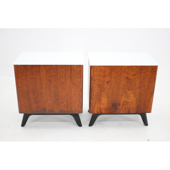 Image 1 of Pair of vintage mahogany night stands by Jindrich Halabala, Czechoslovakia 1950s