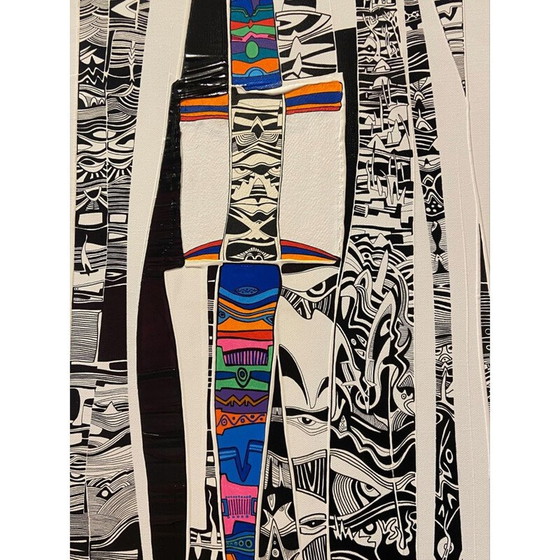 Image 1 of Acrilico su tela vintage "ToteM 01" di Alain Carpentier