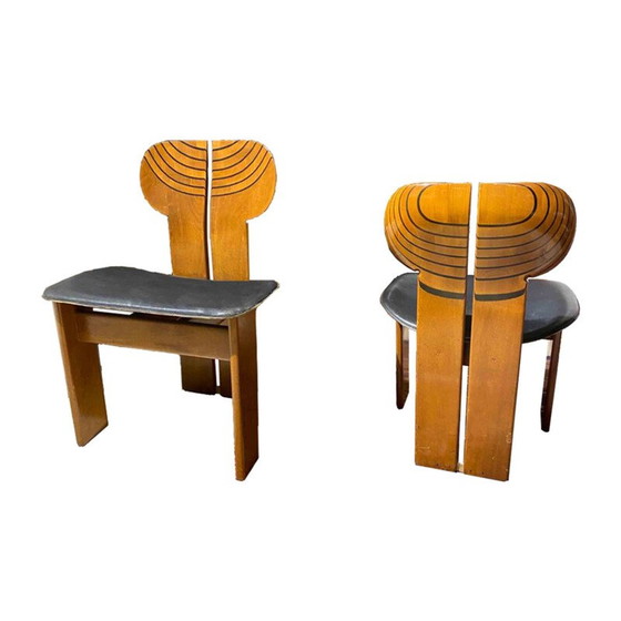 Image 1 of Set of 4 vintage Africa dining chairs by Afra and Tobia Scarpa for Maxalto, 1976