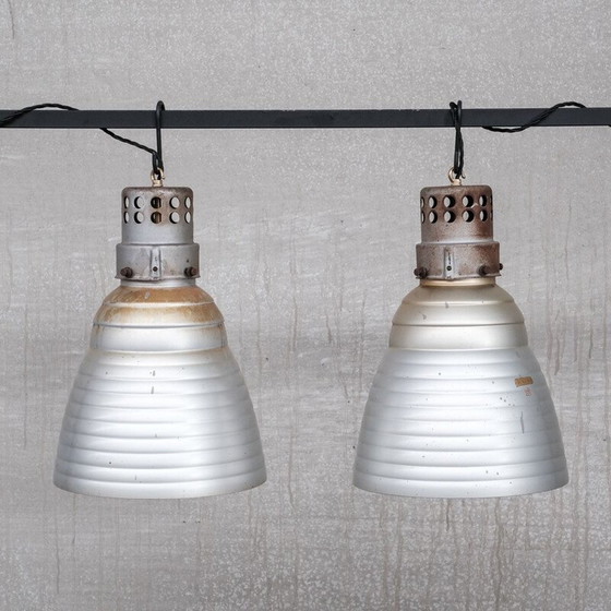 Image 1 of Vintage Mercury glass pendant lamp by Zeiss Ikon, Germany 1930s