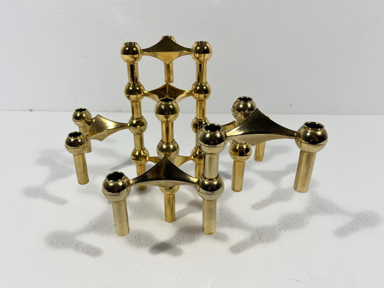 Image 1 of Brass Nail Candlesticks Denmark 1960'S