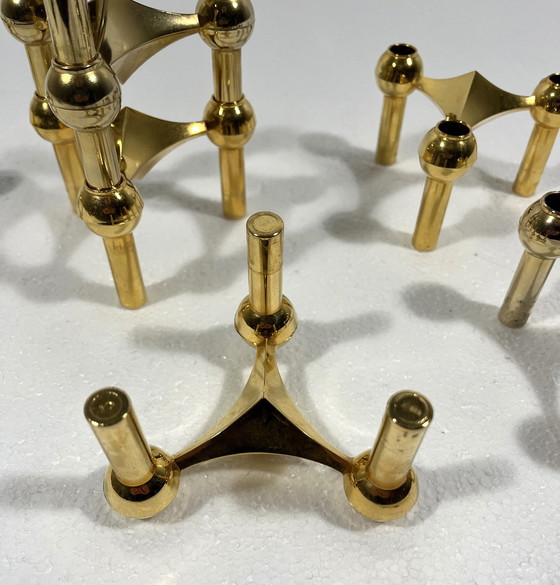 Image 1 of Brass Nail Candlesticks Denmark 1960'S