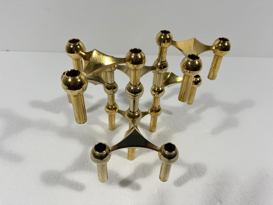 Image 1 of Brass Nail Candlesticks Denmark 1960'S