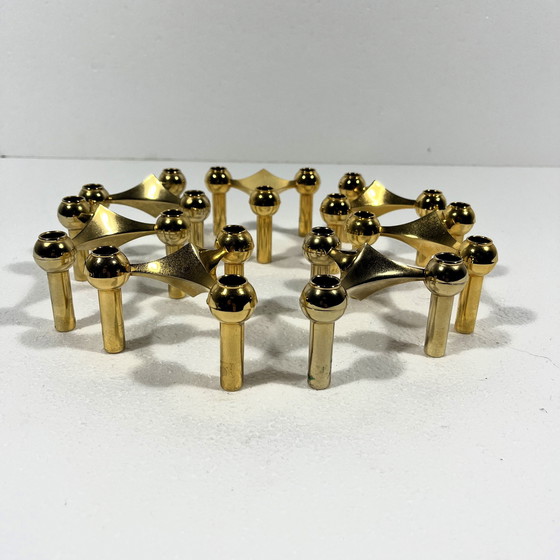 Image 1 of Brass Nail Candlesticks Denmark 1960'S