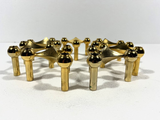 Image 1 of Brass Nail Candlesticks Denmark 1960'S