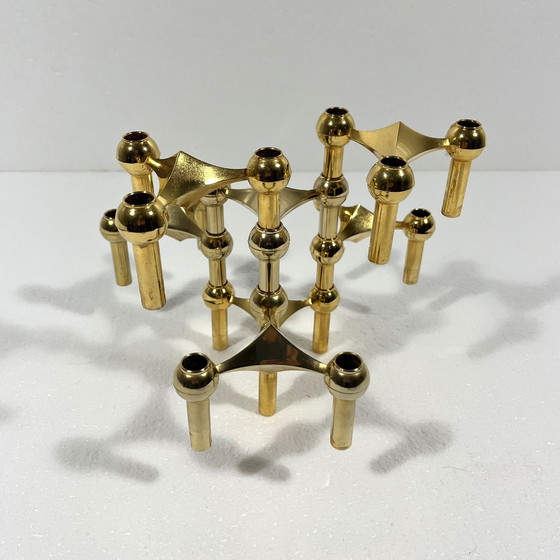 Image 1 of Brass Nail Candlesticks Denmark 1960'S