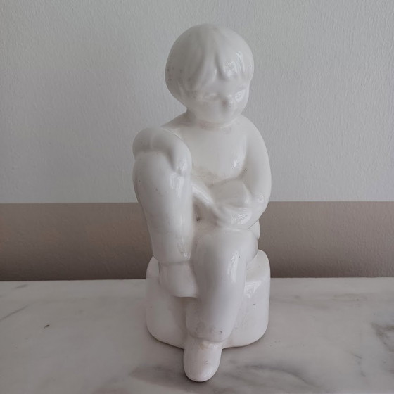 Image 1 of Set di fermalibri in ceramica bianca di Delft. 1980