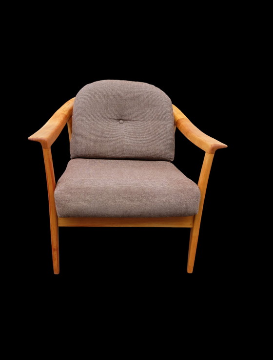 Image 1 of Fauteuil vintage Wilhelm Knoll cerisier années 60