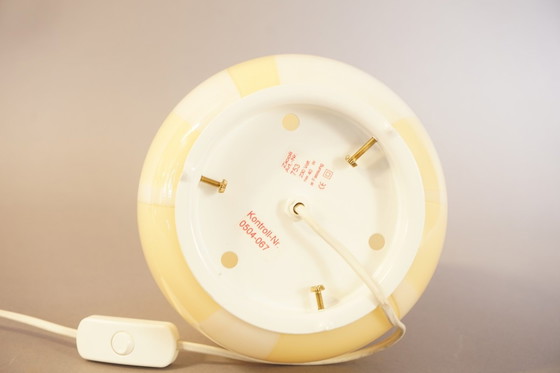 Image 1 of Lampe de table à œufs vintage blanche Regency en verre de Murano, années 1970