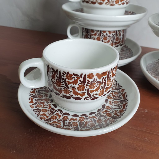 Thomas Kiruna Cups And Saucers 6 Pieces 1970s