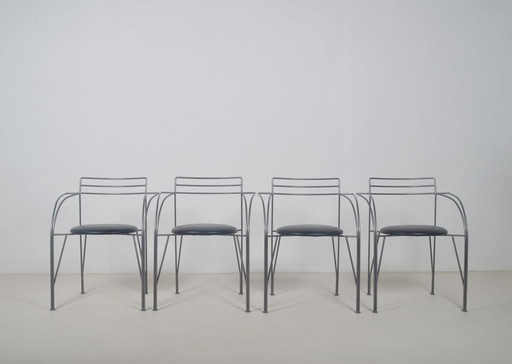 4 Chairs 'Lune d'Argent' designed by Pascal Mourgue for Fermob, 1985