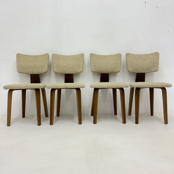 Image 1 of Set di 4 sedie da pranzo Cor Alons in compensato, stile Mid-Century Modern, design olandese, anni &#39;60