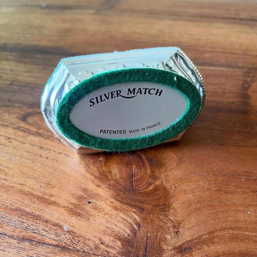 Vintage silver-plated table lighter for Silver Match, France