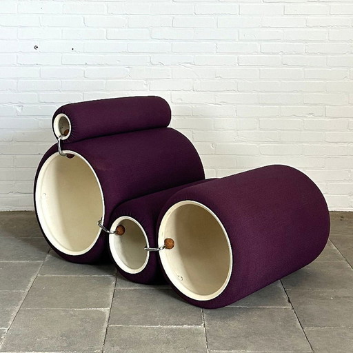 Early Flexform Tube chair by Joe Colombo for Comfort Italy