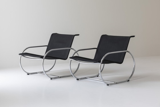 Image 1 of Set Of Two Cantilever Easy Chairs Dating From The 1980S. 