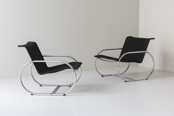 Image 1 of Set Of Two Cantilever Easy Chairs Dating From The 1980S. 