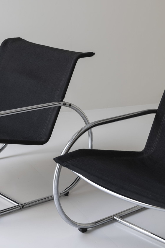 Image 1 of Set Of Two Cantilever Easy Chairs Dating From The 1980S. 