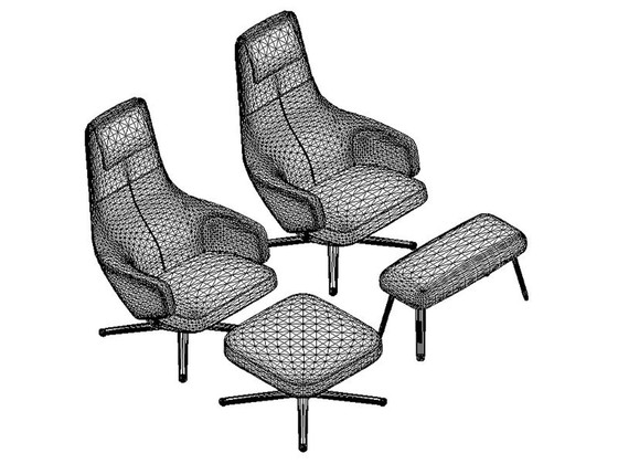 Image 1 of Vitra Repos lounge chair + Panchina ottoman