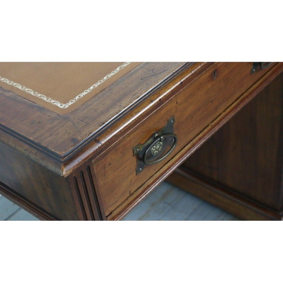 Image 1 of Vintage mahogany writing desk with 5 drawers, 1900