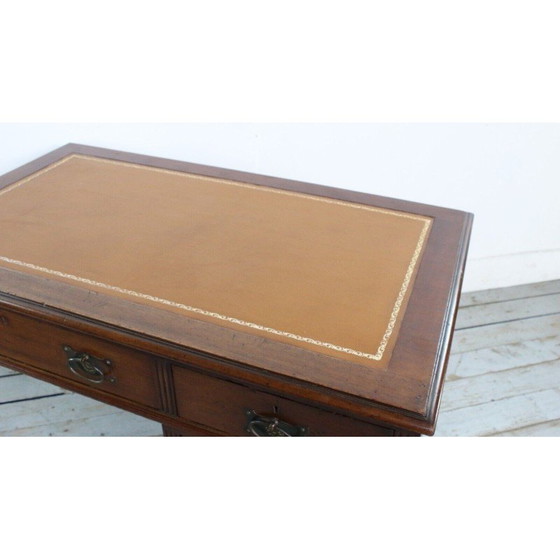 Image 1 of Vintage mahogany writing desk with 5 drawers, 1900