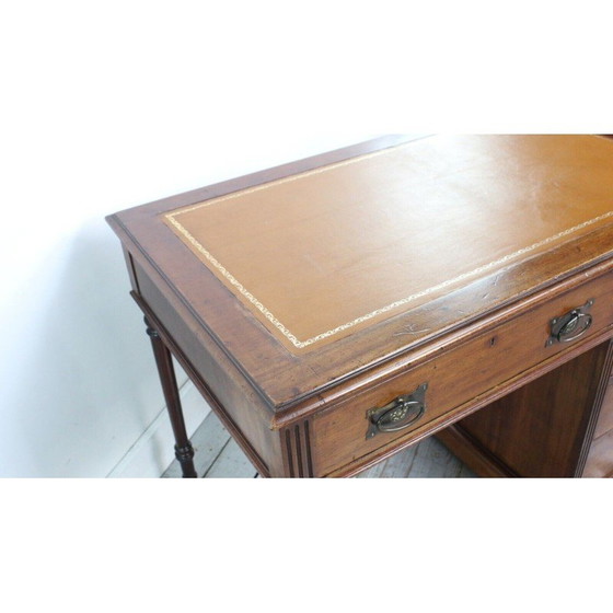 Image 1 of Vintage mahogany writing desk with 5 drawers, 1900