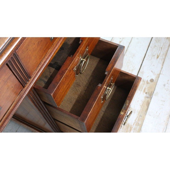 Image 1 of Vintage mahogany writing desk with 5 drawers, 1900