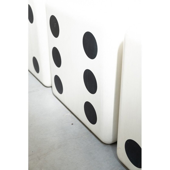 Image 1 of Vintage beech plywood dice cube with wheels and two drawers, 1980