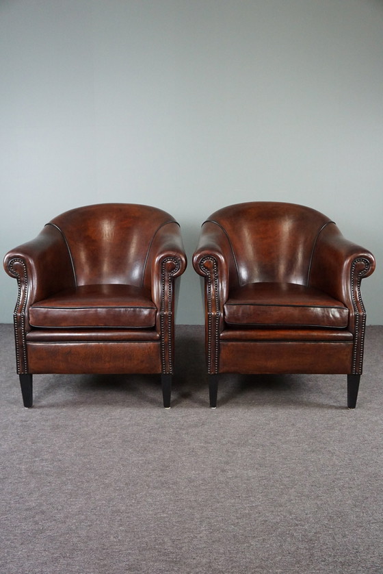 Image 1 of 2x classic club armchairs