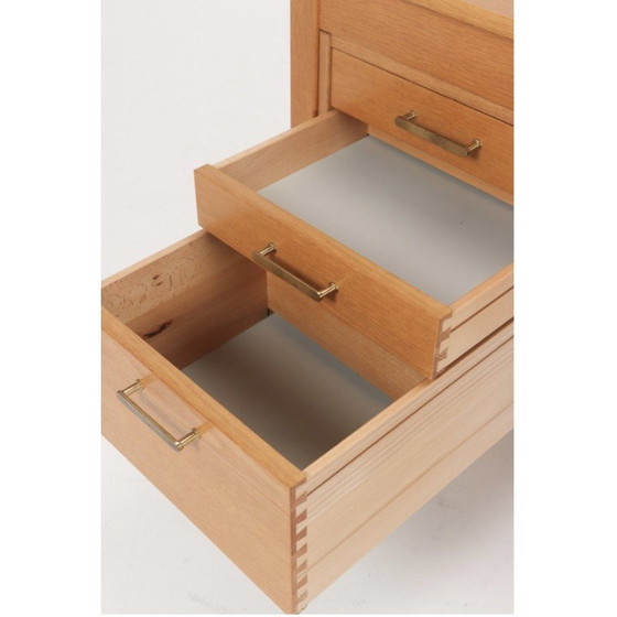 Image 1 of Scrivania vintage impiallacciata in rovere e ottone di Borge Mogensen per Søborg, 1960