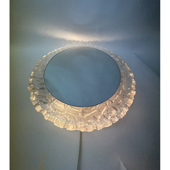 Image 1 of Specchio ovale da parete in lucite vintage Hillebrand con retroilluminazione, Germania anni '70