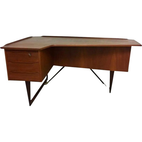Image 1 of Vintage teak boomerang desk by Peter Lovig Nielsen for Hedensted Møbelfabrik, Denmark 1968
