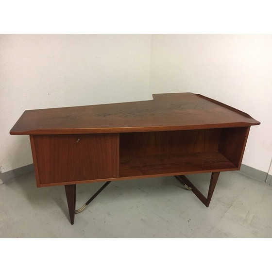 Image 1 of Vintage teak boomerang desk by Peter Lovig Nielsen for Hedensted Møbelfabrik, Denmark 1968
